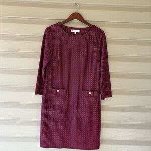 Jude Connally Sabine Red and Black Patterned Dress